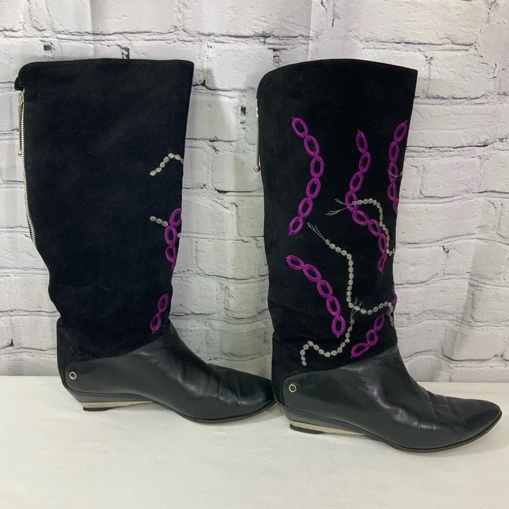 Casadei Knee High Suede Boots - Picture 5 of 7